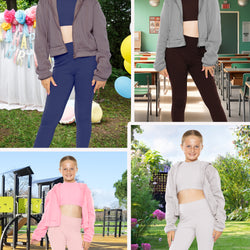 Girl's Cotton Stretch High Waisted Leggings | Size 4 to 14