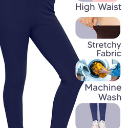 Girl's Cotton Stretch High Waisted Leggings | Size 4 to 14