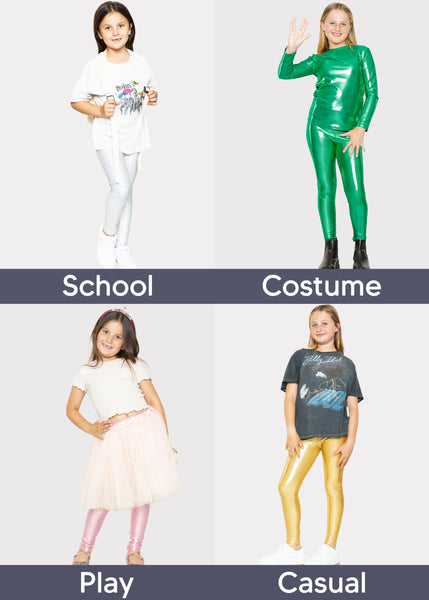 Girl's Metallic Mystique Leggings | Size 4 to 16