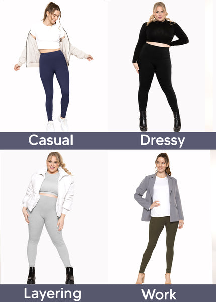 Women's and Plus Size High Rise Ankle Leggings