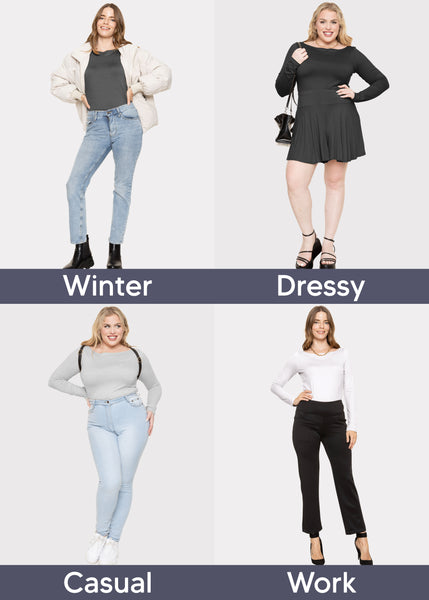 Women's and Plus Oh So Soft Long Sleeve Boat Neck Top | Small to 3X