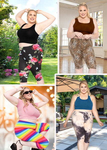 Women's and Plus Size Knee-Length Cotton Leggings