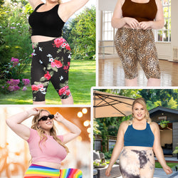 Women's Regular and Plus Size Knee Length Cotton Leggings | X-Small to 5X