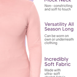 Women's and Plus Oh So Soft Long Sleeve Mock Turtleneck Top Regular Fit Everyday Wear