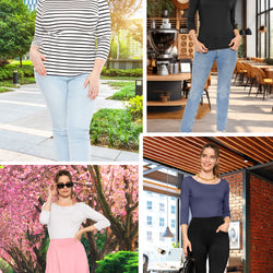 Women's and Plus Oh So Soft ¾ Boat Neck Top | Small to 3X