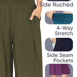 Women's Straight Leg and Flowy Gaucho Pants with Pockets | Small to 3X