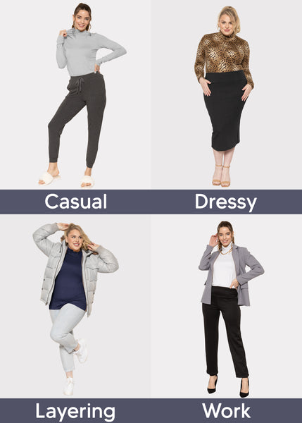 Women's and Plus Regular Turtleneck | Small to 5X