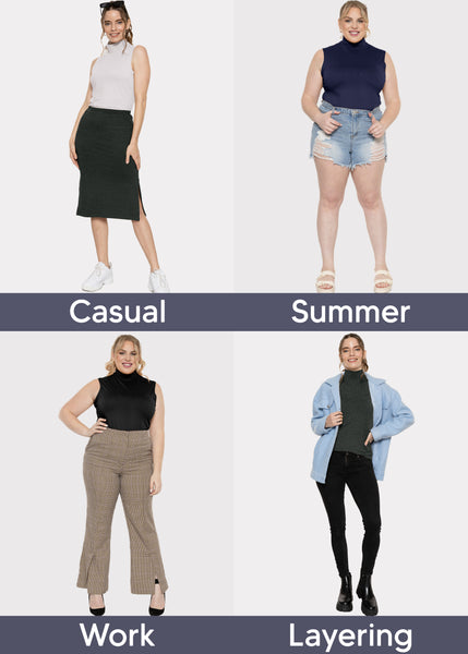 Women's Plus Oh So Soft Sleeveless Mock Neck Top - Perfectly Stylish, Cozy Essential for Everyday