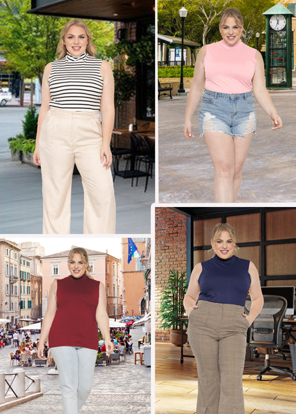 Women's Plus Oh So Soft Sleeveless Mock Neck Top - Perfectly Stylish, Cozy Essential for Everyday