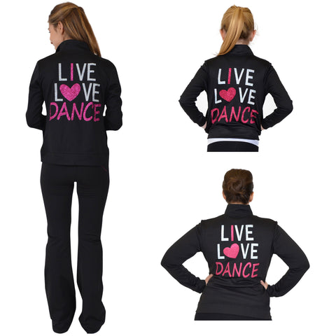 Teamwear Rayon Live Love Dance Warm Up Jacket